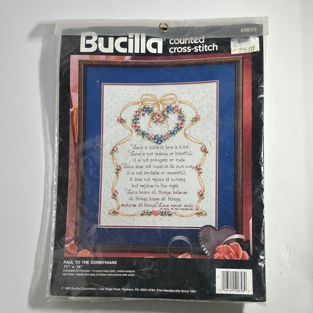 Vintage Bucilla Floral Cross-Stitch Kit. Unopened